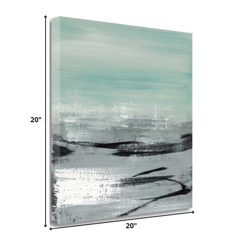 20" Abstract Beach Painting Giclee Print on Gallery Wrap Canvas Wall Art