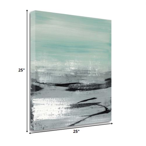 25" Abstract Beach Painting Giclee Print on Gallery Wrap Canvas Square Wall Art