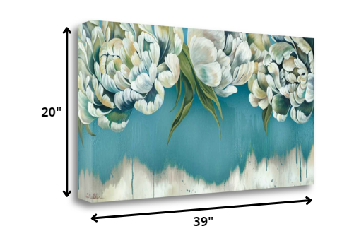 39" Gleam and Glow Pastel Blooms Giclee Wrap Canvas Wall Art