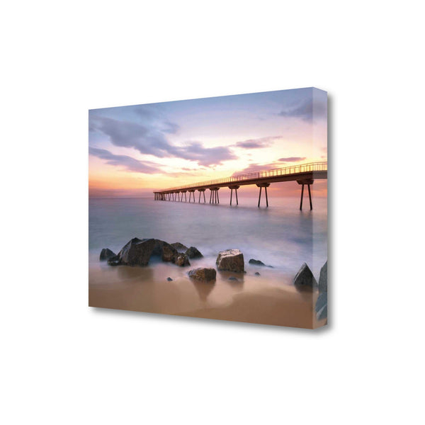 24" Majestic Coastal Ocean Pier Giclee Wrap Canvas Wall Art