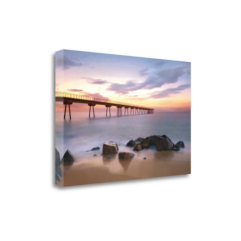 24" Majestic Coastal Ocean Pier Giclee Wrap Canvas Wall Art