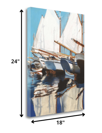 18" Fun and Vibrant Sailboats Giclee Wrap Canvas Wall Art