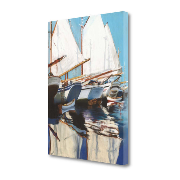 18" Fun and Vibrant Sailboats Giclee Wrap Canvas Wall Art