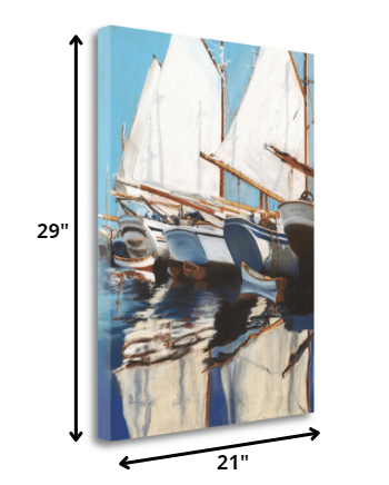 21" Fun and Vibrant Sailboats Giclee Wrap Canvas Wall Art