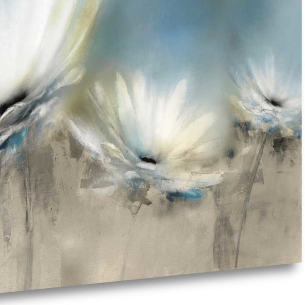 24" Whimsical White Daisies Print on Gallery Wrap Canvas Wall Art