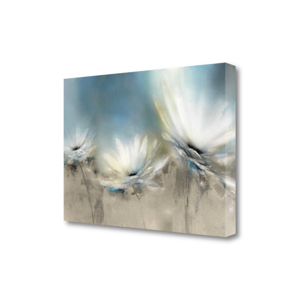 24" Whimsical White Daisies Print on Gallery Wrap Canvas Wall Art