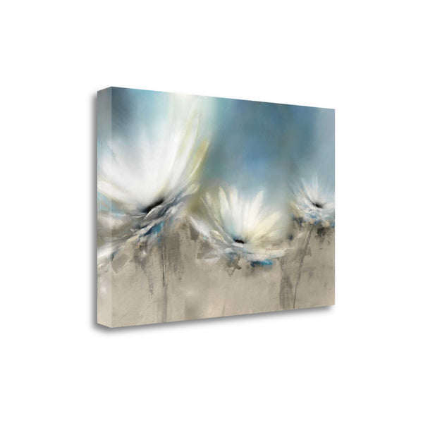 24" Whimsical White Daisies Print on Gallery Wrap Canvas Wall Art