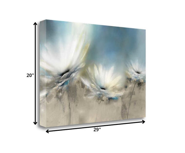 29" Whimsical White Daisies Print on Gallery Wrap Canvas Wall Art