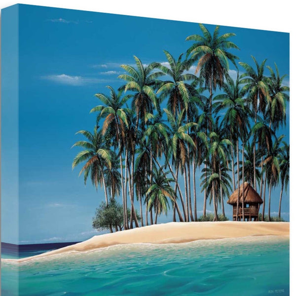 24" Beach Shack on an Island Giclee Wrap Canvas Wall Art