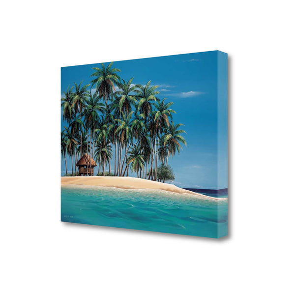 24" Beach Shack on an Island Giclee Wrap Canvas Wall Art