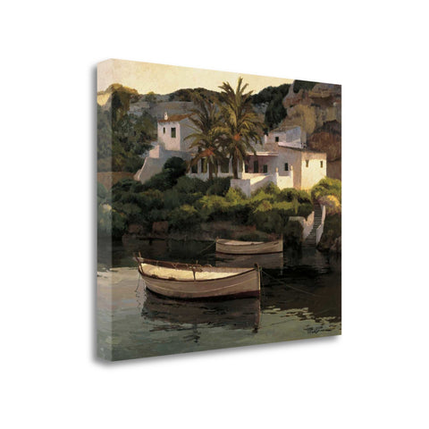 21" Summer Inspired Soft Coastal Town Gallery Wrap Canvas Wall Art