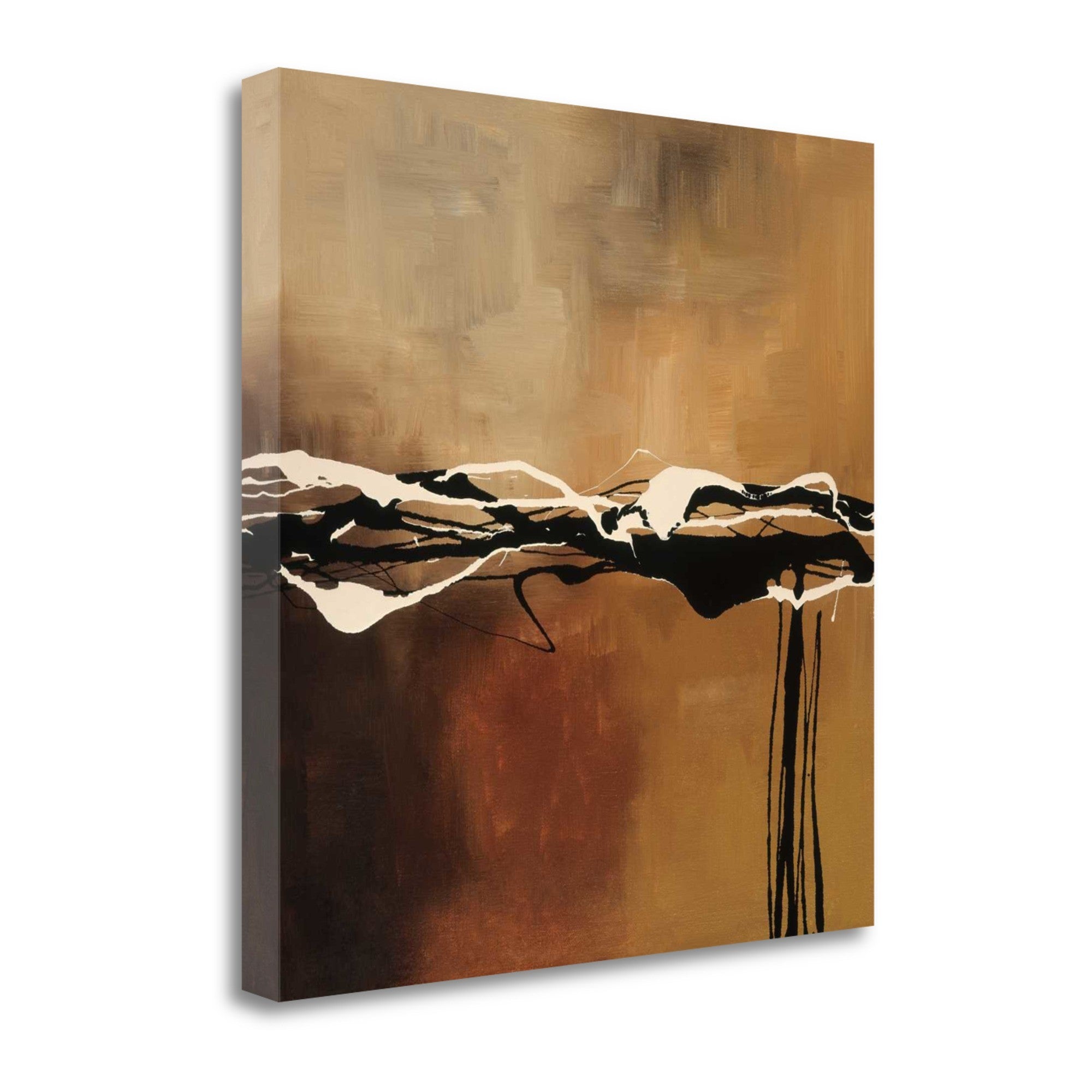 22" Abstract Shades of Brown 2 Giclee Wrap Canvas Wall Art