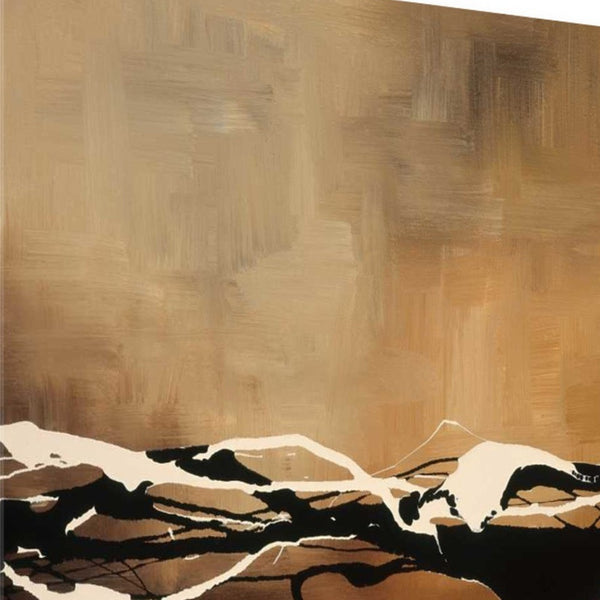 22" Abstract Shades of Brown 2 Giclee Wrap Canvas Wall Art