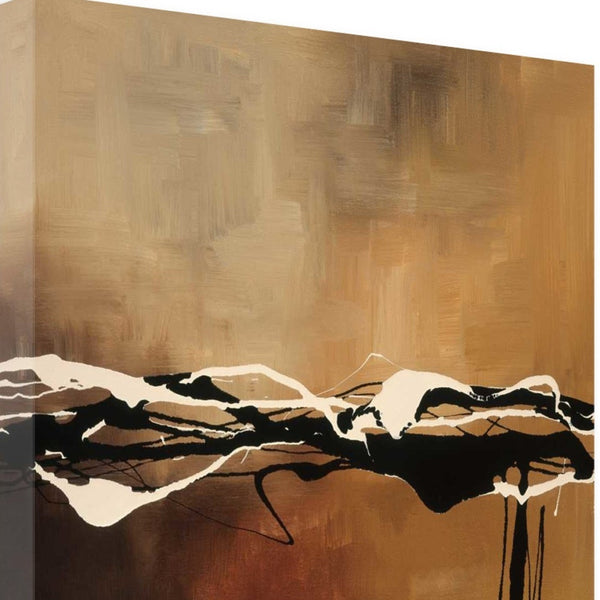 22" Abstract Shades of Brown 2 Giclee Wrap Canvas Wall Art