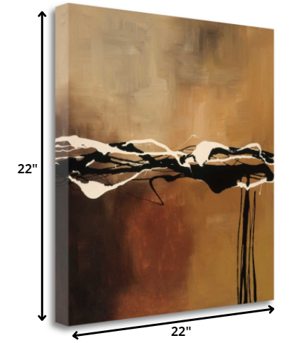 22" Abstract Shades of Brown 2 Giclee Wrap Canvas Wall Art