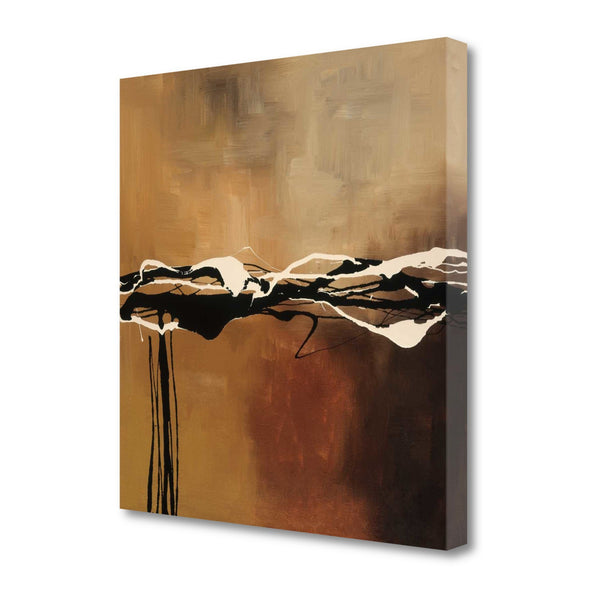 22" Abstract Shades of Brown 2 Giclee Wrap Canvas Wall Art