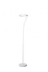 White Metal Floor Lamp with Halo Shade