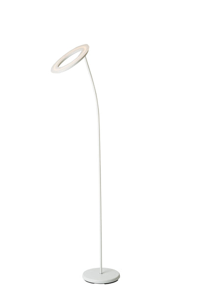 White Metal Floor Lamp with Halo Shade