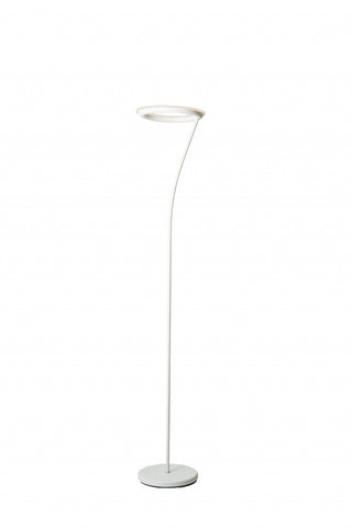 White Metal Floor Lamp with Halo Shade