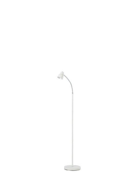 White and Silver Metal Gooseneck Floor Lamp