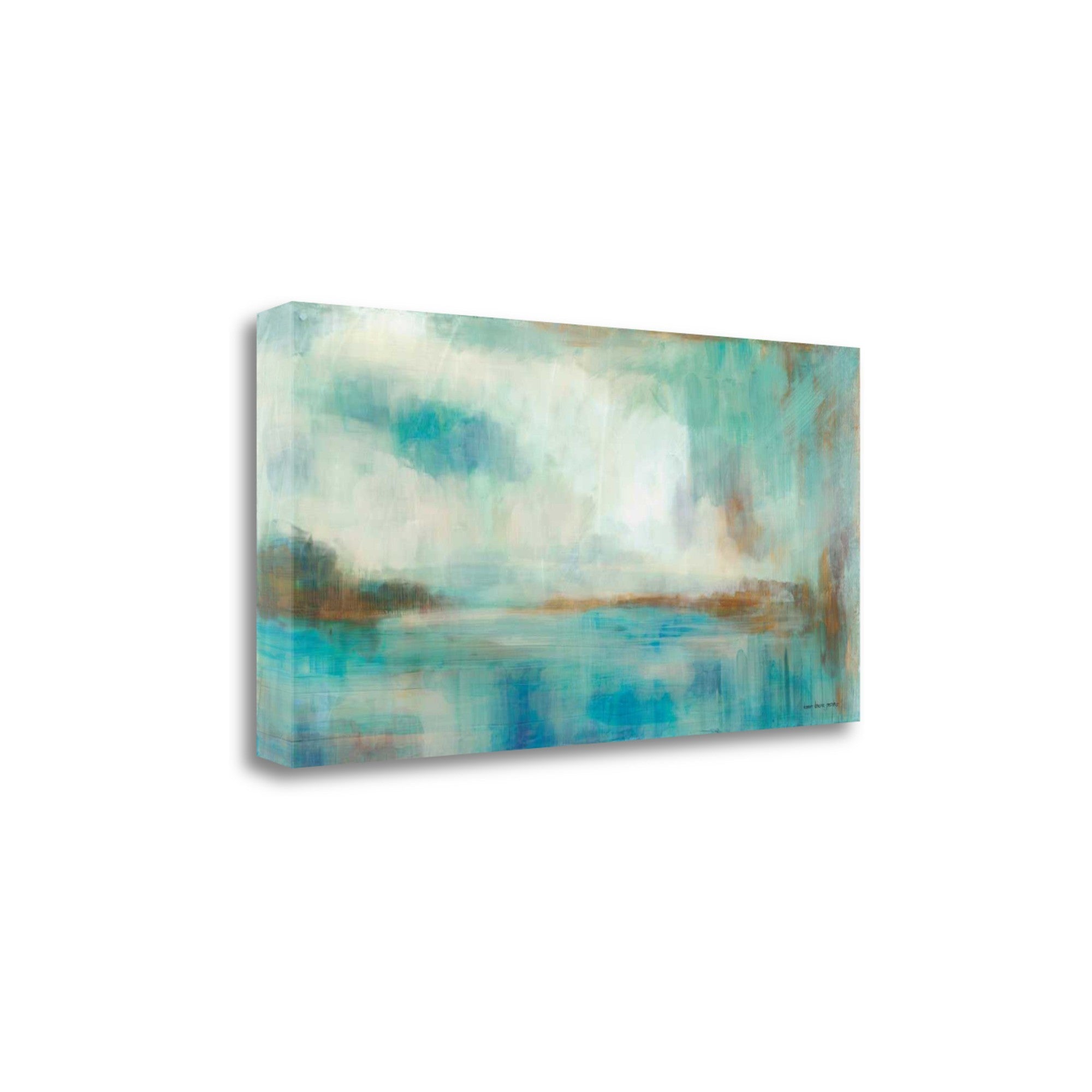 Abstract Watercolor Waterview 3 Giclee Wrap Canvas Wall Art