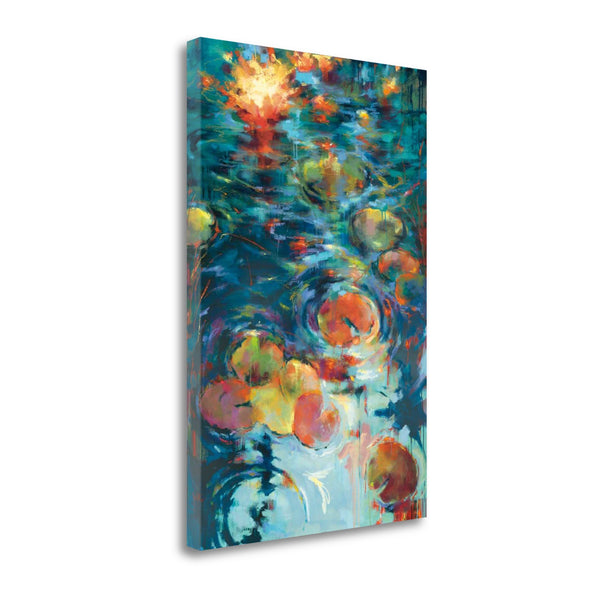 17" Abstract Colorful Pond 1 Giclee Wrap Canvas Wall Art