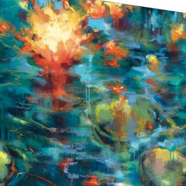 24" Abstract Colorful Pond 3 Giclee Wrap Canvas Wall Art