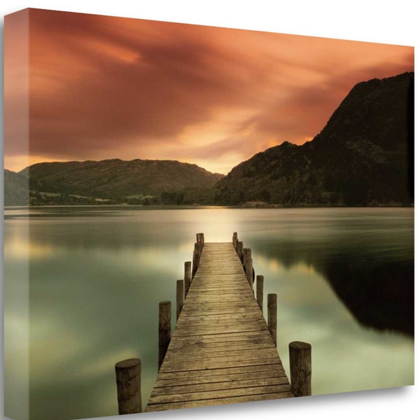 24" Gorgeous Sunset over the Lake Giclee Wrap Canvas Wall Art