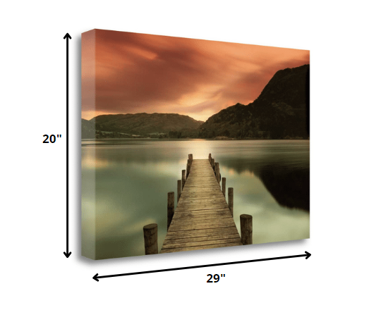 29" Gorgeous Sunset over the Lake Giclee Wrap Canvas Wall Art