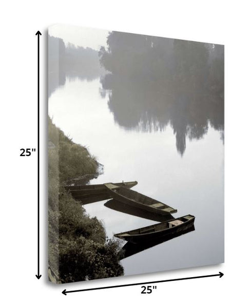 Overcast Lake View 2 Giclee Wrap Canvas Wall Art