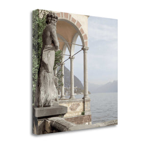 20" Ancient European Sculpture with Water View Giclee Wrap Canvas Wall Art