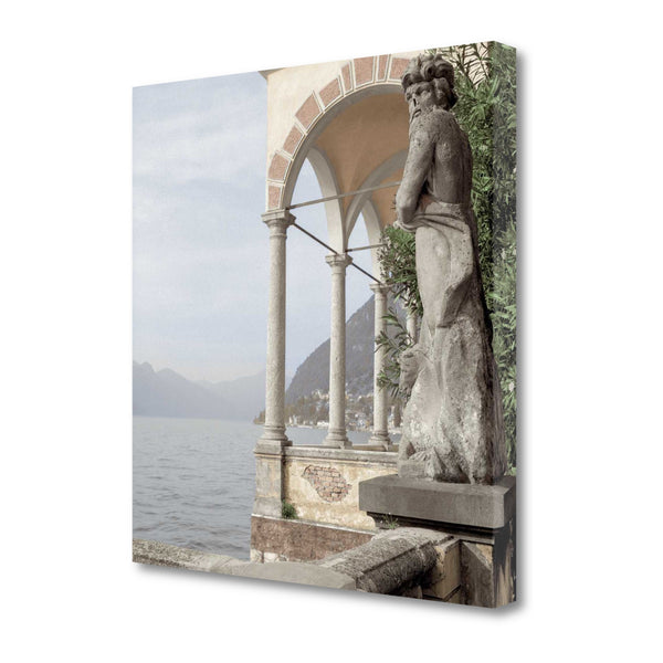 20" Ancient European Sculpture with Water View Giclee Wrap Canvas Wall Art