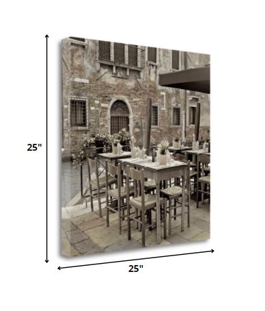 25" Authentic Venetian Café Giclee Wrap Canvas Wall Art