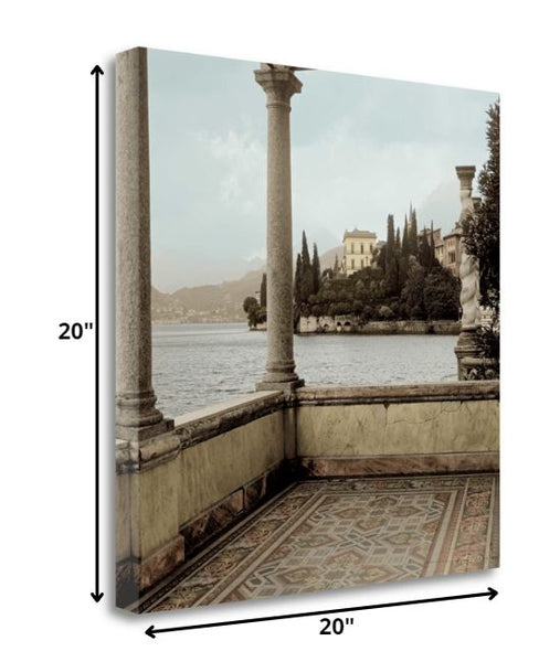 20" Water View From European Balcony Giclee Wrap Canvas Wall Art