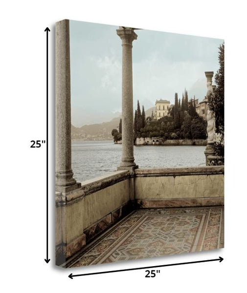 25" Water View From European Balcony Giclee Wrap Canvas Wall Art