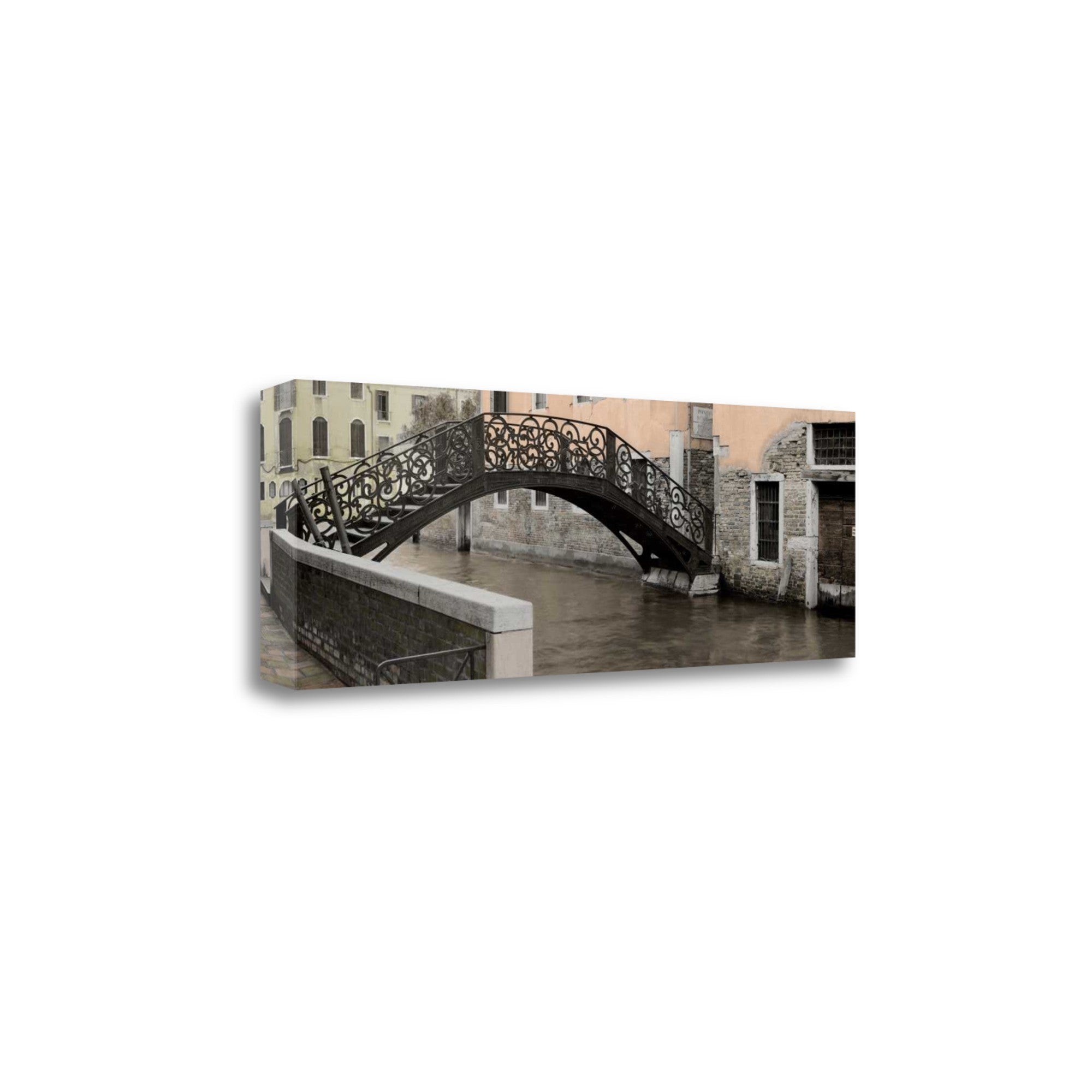 39" Opaque Venice and Rustic Traditional Bridge Giclee Wrap Canvas Wall Art