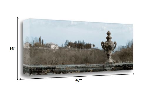 47" Rustic Garden Urn in a Venetian Garden Giclee Wrap Canvas Wall Art