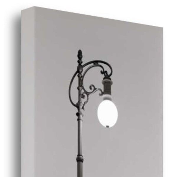 39" Vintage Black and White Lamppost Giclee Wrap Canvas Wall Art