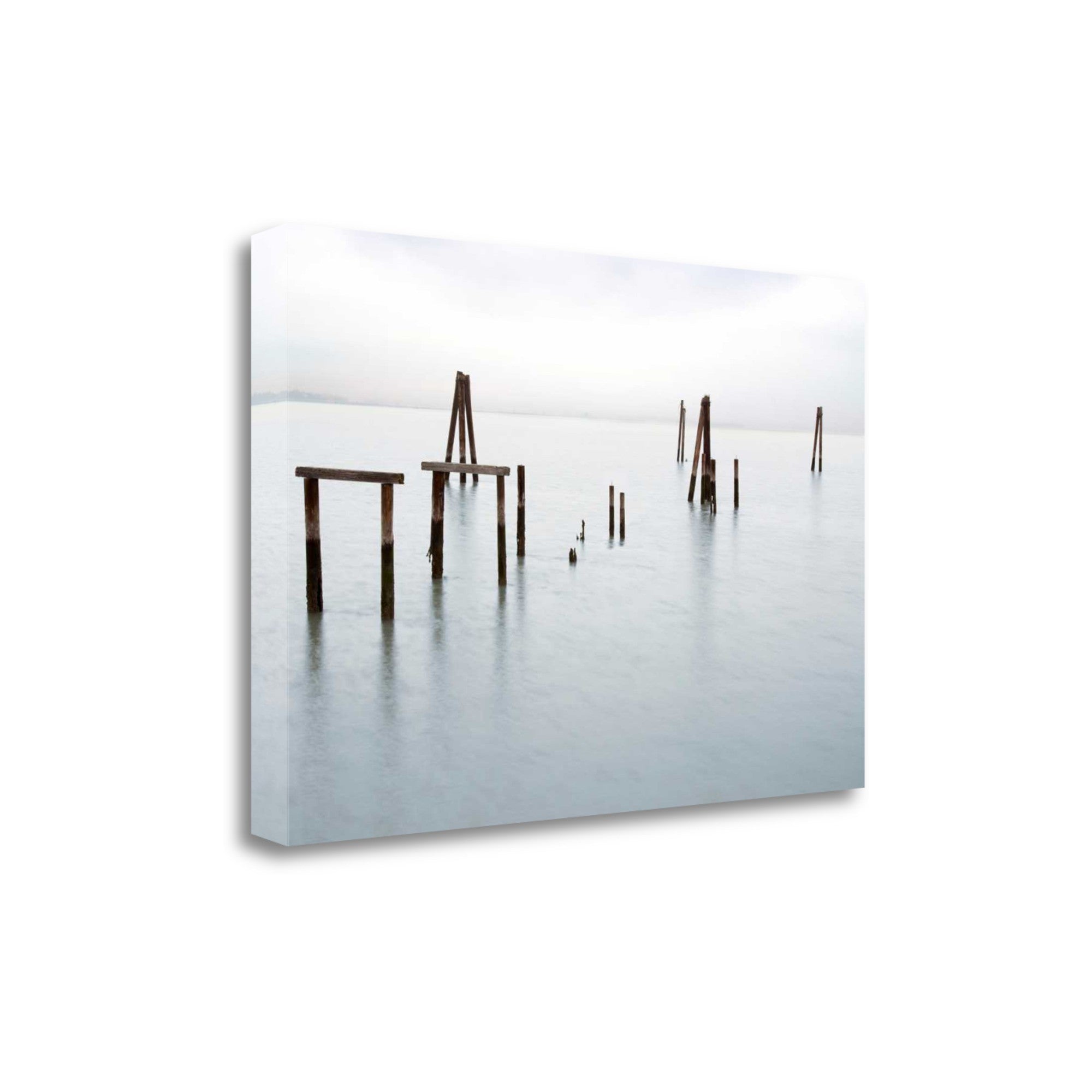 Wood Poles in the Water 1 Giclee Wrap Canvas Wall Art