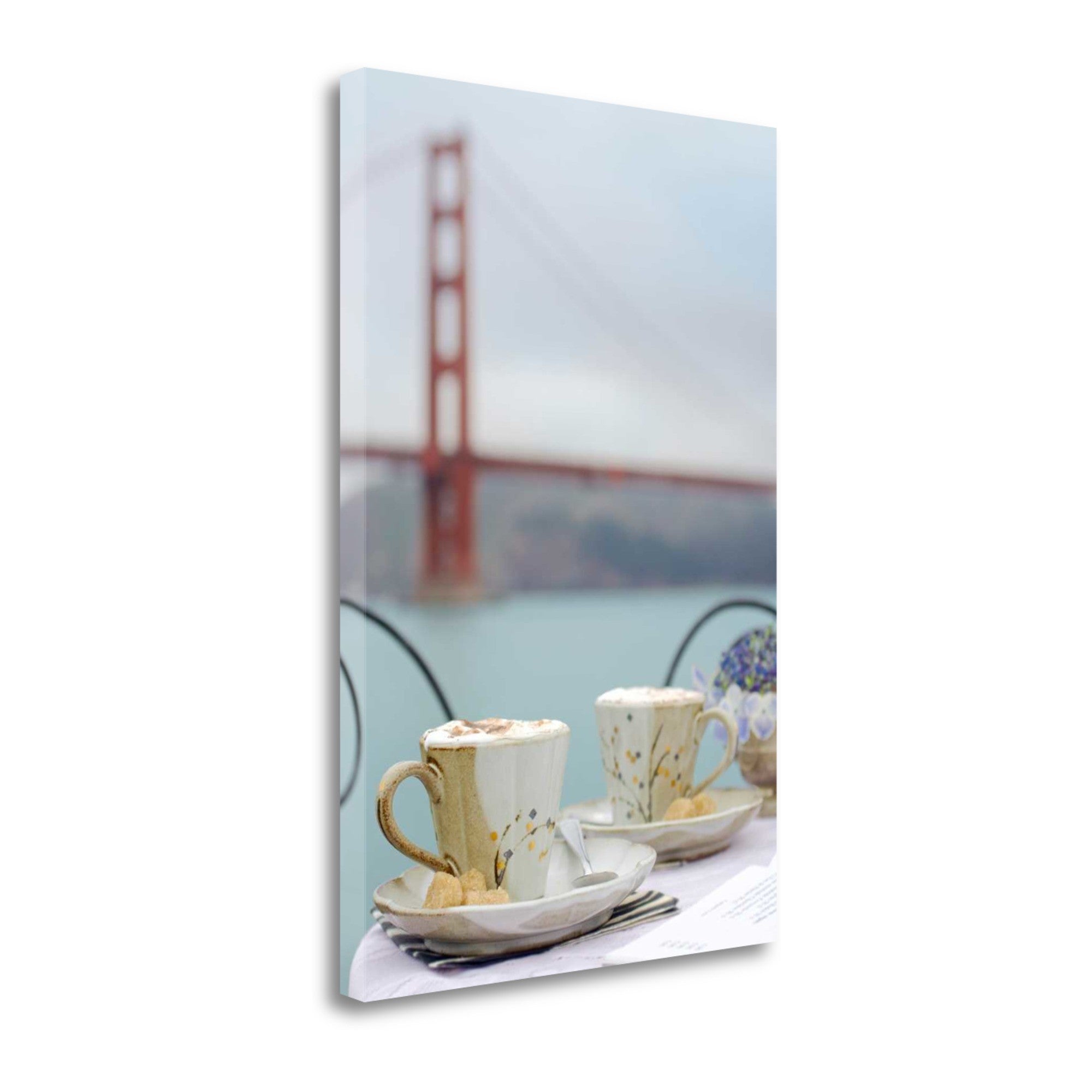 Up Close Tea Time Golden Gate Bridge 1 Giclee Wrap Canvas Wall Art