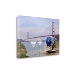 Up Close Beach Style Brunch For Two Golden Gate Bridge 2 Giclee Wrap Canvas Wall Art