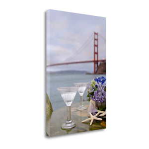 Beach Date For Two Golden Gate Bridge 1 Giclee Wrap Canvas Wall Art