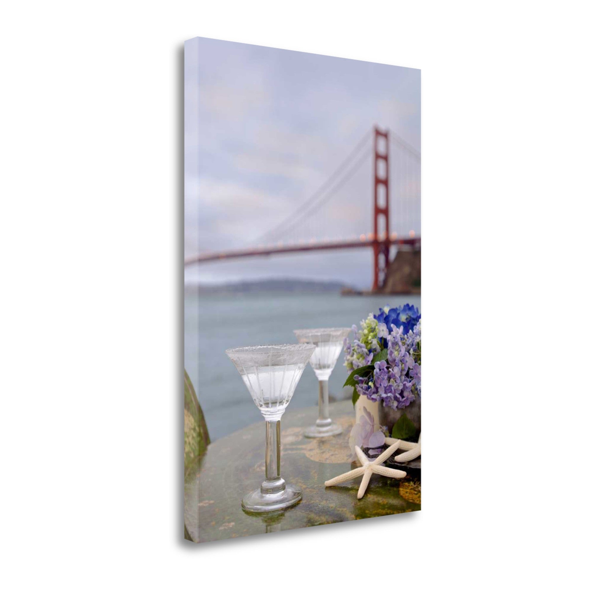 Beach Date For Two Golden Gate Bridge 2 Giclee Wrap Canvas Wall Art