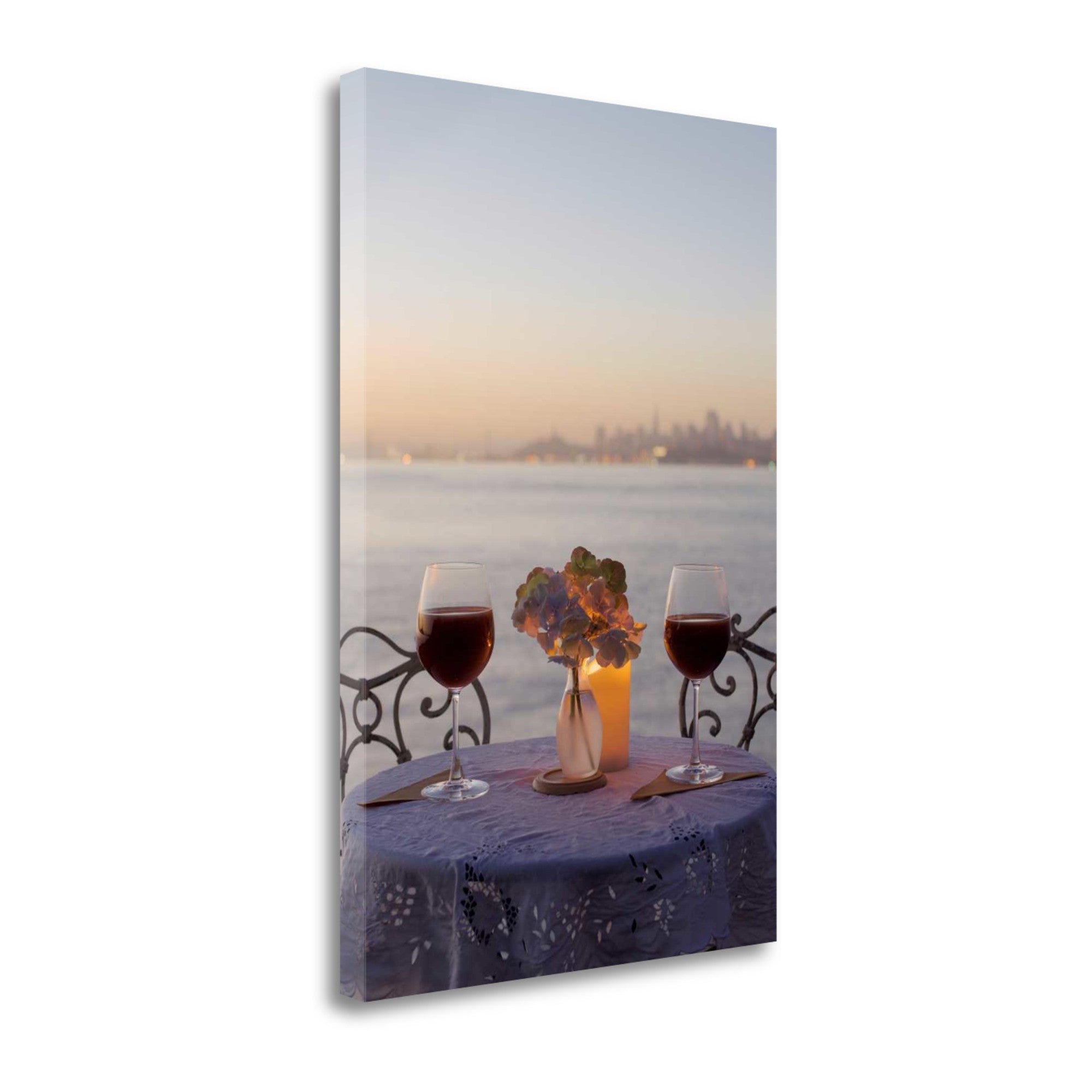 Sunset Date 3 For Two City Giclee Wrap Canvas Wall Art