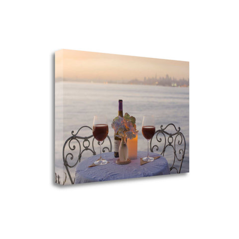 Sunset Wine Night For Two City 1 Giclee Wrap Canvas Wall Art