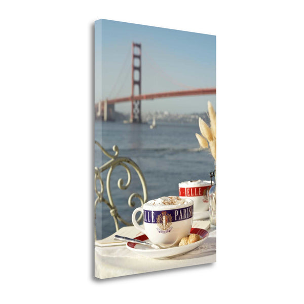 French Coffee For Two Golden Gate Bridge 1 Giclee Wrap Canvas Wall Art