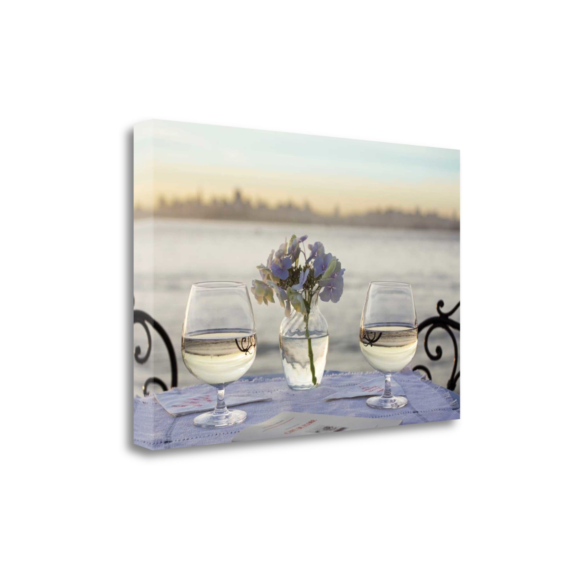 Water Glasses For Two City 1 Giclee Wrap Canvas Wall Art