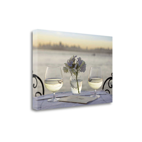 Up Close Water Glasses For Two City 3 Giclee Wrap Canvas Wall Art