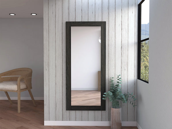 Modern Espresso Wood Wall Mirror