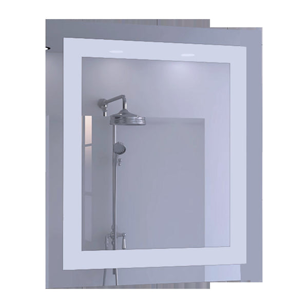 Modern White Border Rectangle Wall Mirror